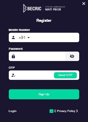 Registration on casino