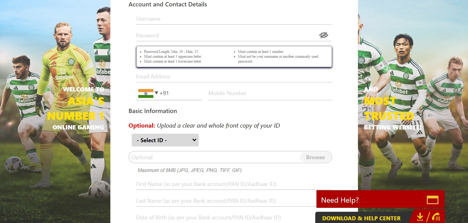 Registration Dafabet